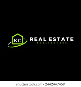 KC initial monogram logo for real estate design