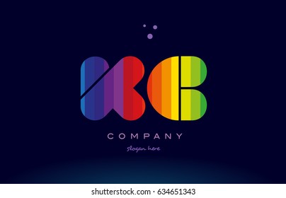 kc k c alphabet letter colorful creative colors text dots creative company logo vector icon design template