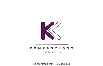 KC KK initials monogram letter text alphabet logo design	