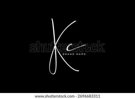 KC letter beauty cursive handwriting logo. vector logo| abstract logo| minimalist logo| brand identity| calligraphy design.