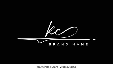 KC letter beauty handwriting vector logo. 