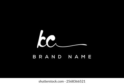 KC letter beauty handwriting vector logo. 