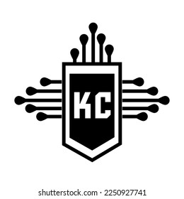 KC letter logo design on white background. KC creative initials letter logo concept. KC letter design.	

