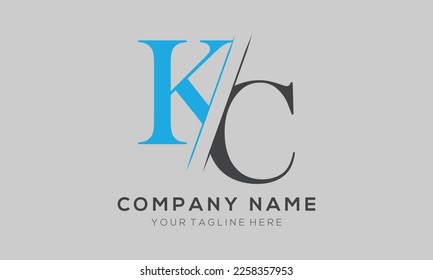 Elementos de plantilla de diseño de logotipo de letras KC. Logo del vector de la letra KC.