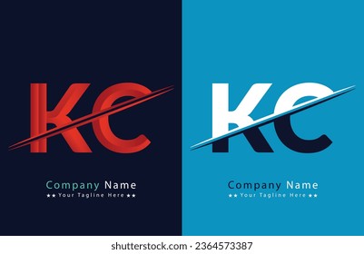 KC Letter Logo Template Illustration Design.