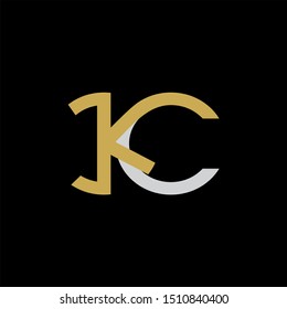 KC Letter monogram with abstrac concept style design