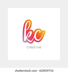 KC logo, vector. Useful as branding, app icon, alphabet combination, clip-art.