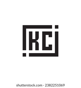 Logotipo de símbolo geométrico minimalista de KC en diseño profesional de alta calidad que se imprimirá en cualquier medio de impresión