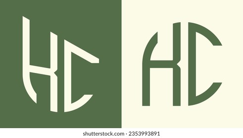 KC modern initial letter logo design vector bundle. It will be suitable for which company or brand name start those initial.