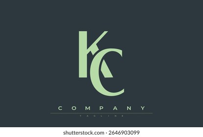 KC Modern Initials Logo Design. Branding logo with stylized initials showcasing bold design and modern aesthetic. Ideal for professional business branding or creative projects focusing on minimalistic
