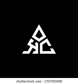 KC monogram logo with 3 pieces shape isolated on triangle design template