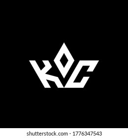 KC monogram logo with crown shape luxury style design template