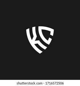 KC monogram logo with shield shape design template