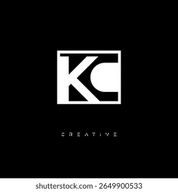 KC Negative Space Monogram – Minimalist Black and White Letter mark Logo for Creative Branding, Fashion Identity and Modern Design Concepts
