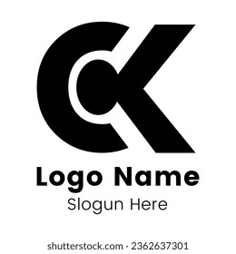 KC, OK, KO, or CK abstract monogram letter logo design.