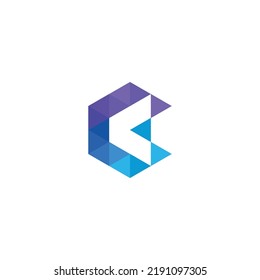 KC technology initials logo icon illustration