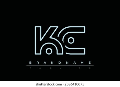 KC Technology Letter Logo Template. This tech letter logo is a graphic mark that uses letters to represent a technology company.