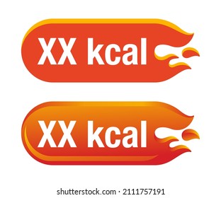 kcal energy value badge - template for food products designation. Iisolated vector element. Vector illustration