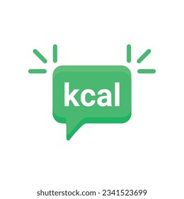 burbuja verde kcal aislada en blanco. tendencia de estilo minimalista moderno kilocalorio logotipo diseño gráfico elemento web