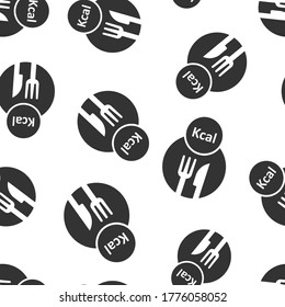 Kcal icon in flat style. Diet vector illustration on white isolated background. Calories seamless pattern business concept.