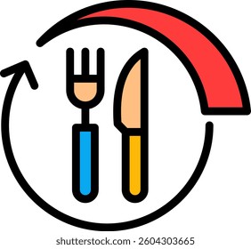 Kcal Icon Lineal Color Vector Illustration
