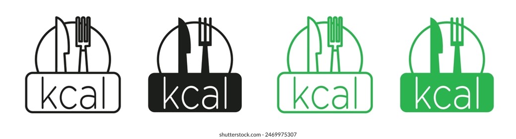 Marca de icono Kcal en estilo relleno