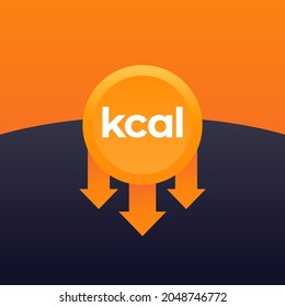 Kcal Reducing, Cut Calories Vector Design