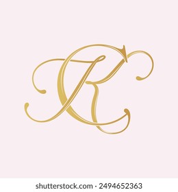 KC,CK, logotipo KC,Letra KC,monograma KC, Vector, logotipo, Iniciales de monograma de Boda, logotipo de Boda, monograma de Boda, diseño de logotipo 