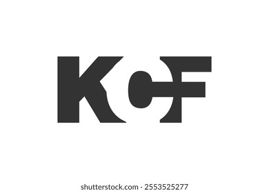 KCF bold and unique editable font logo for tech startups, consulting, corporate branding. Perfect for headlines, visual identity, cyberspace, leadership, unity, innovative ideas, powerful simplicity.