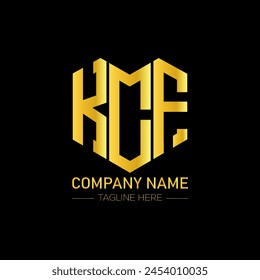 Diseño abstracto del logotipo de la letra de KCF. Diseño único de KCF. KCF.

