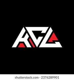 KCL triangle letter logo design with triangle shape. KCL triangle logo design monogram. KCL triangle vector logo template with red color. KCL triangular logo Simple, Elegant, and Luxurious design.