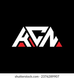 Diseño del logotipo de la letra triangular de KCN con forma triangular. Monograma de diseño del logotipo del triángulo de KCN. Plantilla de logotipo vectorial del triángulo de KCN con color rojo. Logo triangular de KCN Diseño sencillo, elegante y lujoso.