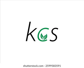 KCS Logo with Green Leaf, a Clean and Modern Corporate Identity.