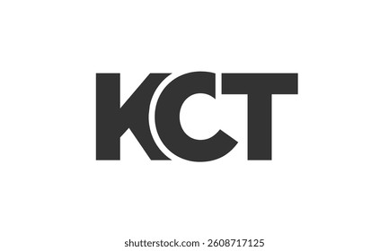 KCT logo design template with strong and modern bold text. Initial based vector logotype featuring simple and minimal typography. Trendy company identity ideal for businesses brand presence.