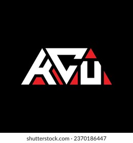 KCU triangle letter logo design with triangle shape. KCU triangle logo design monogram. KCU triangle vector logo template with red color. KCU triangular logo Simple, Elegant, and Luxurious design.