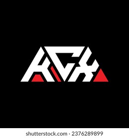 Logo-Design des Dreiecksbuchstaben KCX mit dreieckiger Form. KCX Dreieck Logo Design Monogramm. KCX Dreieck-Vektorlogo-Vorlage mit roter Farbe. Dreieckiges KCX-Logo Einfaches, elegantes und luxuriöses Design.