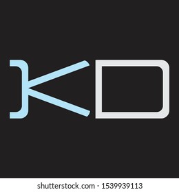KD Abstrac logo vector Monogram isolated on black background