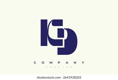 KD Abstract Geometric Logo Design. Modern and elegant logo design with simplistic typography elements, showcasing branding excellence.