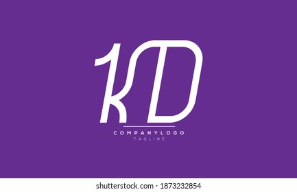 Iniciales abstractas de KD símbolo de texto de letra monograma diseño del logotipo del alfabeto