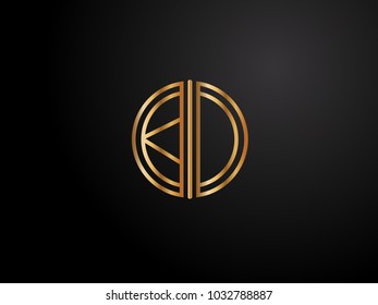 KD circle shape gold color design