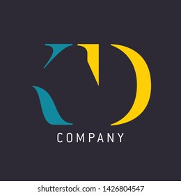 KD company logo. Monogram logo design. Letters K and D.