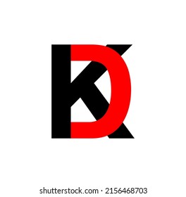 KD company name initial letters monogram. KD brand icon.