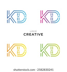 KD Creative Latter Logo Design. Monogram Design. By Custom Branding Logo. Creative Logo Design. Vector illustration. Modern Design. Logo Template.