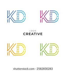 KD Creative Latter Logo Design. Monogram Design. By Custom Branding Logo. Creative Logo Design. Vector illustration. Modern Design. Logo Template.