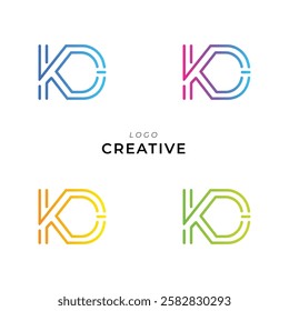 KD Creative Latter Logo Design. Monogram Design. By Custom Branding Logo. Creative Logo Design. Vector illustration. Modern Design. Logo Template.