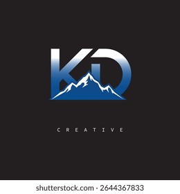  KD Creative Mountain Logo Bold Gradient Letter mark Branding Design for Business Outdoor Brands