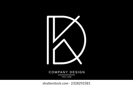 Monograma de KD, DK, letras abstractas