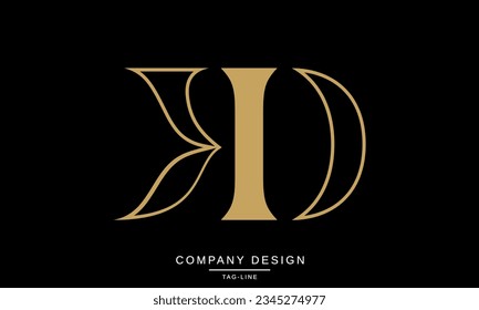 Monograma de KD, DK, letras abstractas