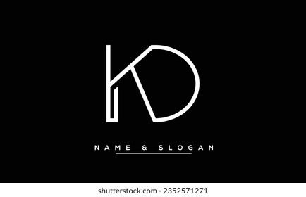 Monograma de las letras abstractas de KD, DK