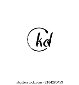 KD fashion initial logo concept in high quality professional design that will print well across any print media